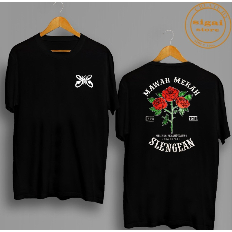 KAOS DISTRO PRIA MAWAR MERAH SLENGEAN
