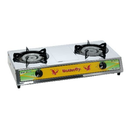 Kompor Gas Butterfly 2 Tungku Cor GS-8150 Stainless Steel Api Seribu Mata