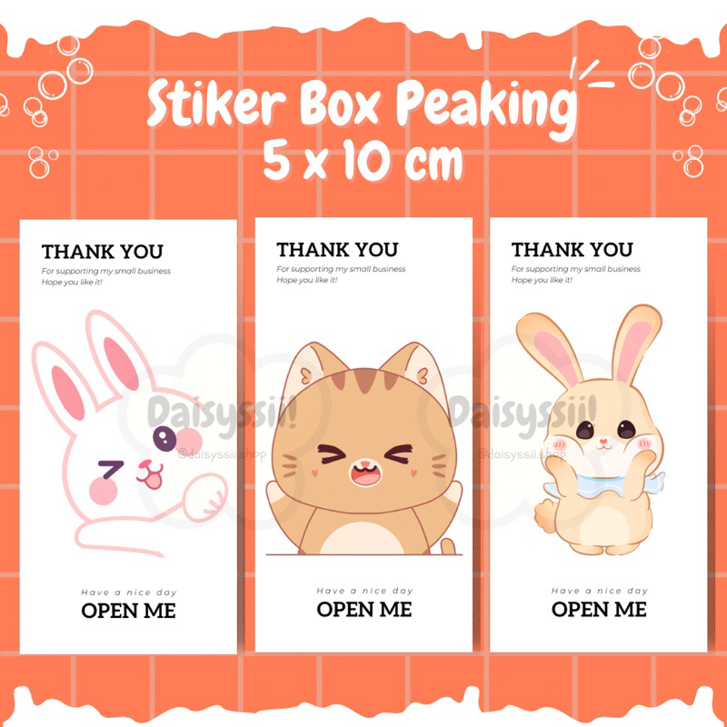 

Stiker Box peaking / Thank you stiker - Kelinci & Kucing / Cute & Aesthetic / 24pcs (part3)