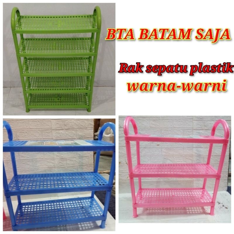RAK SEPATU PLASTIK WARNA WARNI 5SUSUN, 4SUSUN,3SUSUN (BATAM SAJA)