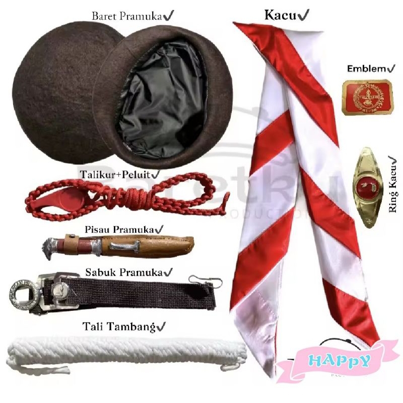 perlengkapan pramuka SD set lengkap alat pramuka anak cowo