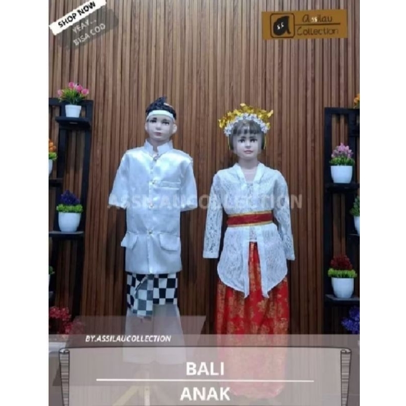 pakaian Adat BALI Anak pria/ wanita satuan dgn aksesoris lengkap