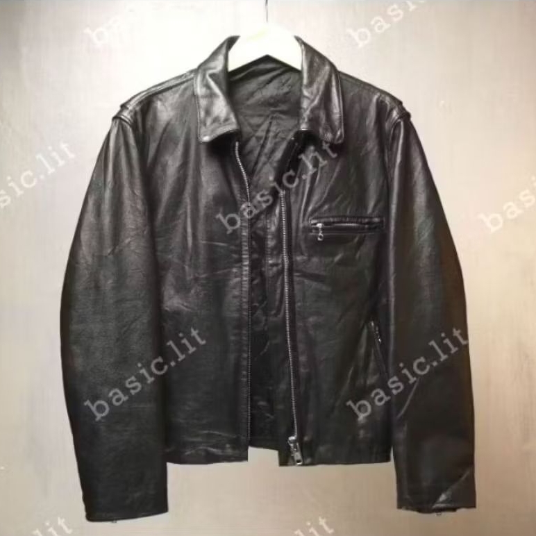 Classic single rider boxy fit leather jacket second preloved