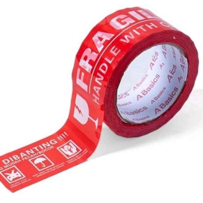 

Lakban Merah Fragile Lakban Jangan Dibanting 45mm x 72yard