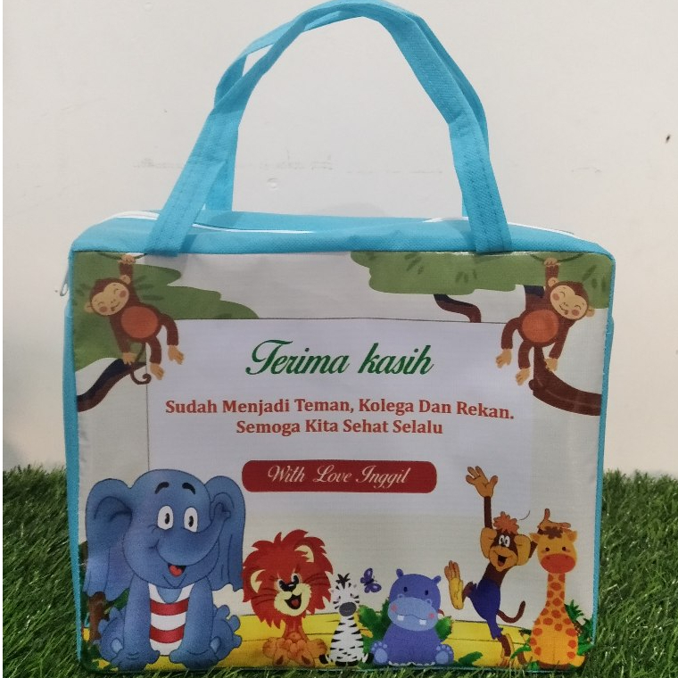 

tas ulang tahun resleting tas resleting /tas souvenir/ tas hampers ulang tahu/pernikahan uk 25x22x20