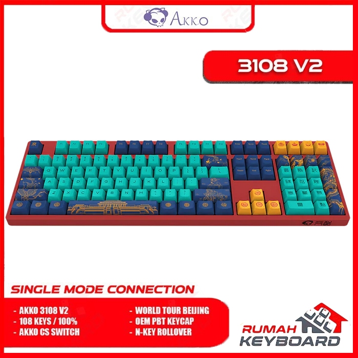AKKO 3108 - V2 - 100% - Wired - Word Tour Beijing - Mechanical Keyboard