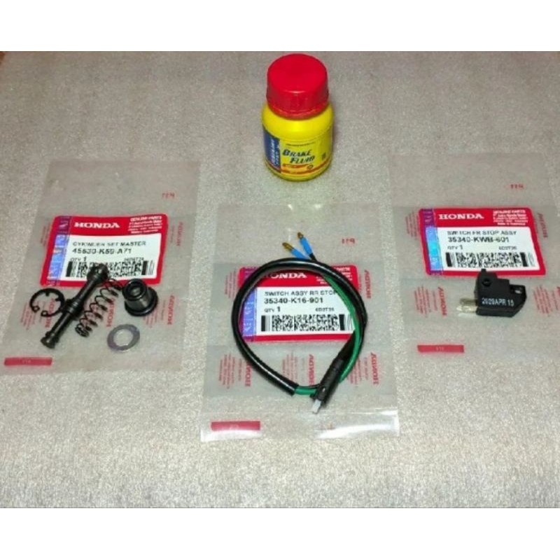 Paket Seal Master Rem Depan + Switch Swit Rem Depan Belakang + Minyak Rem Honda Vario 125 LED, Vario