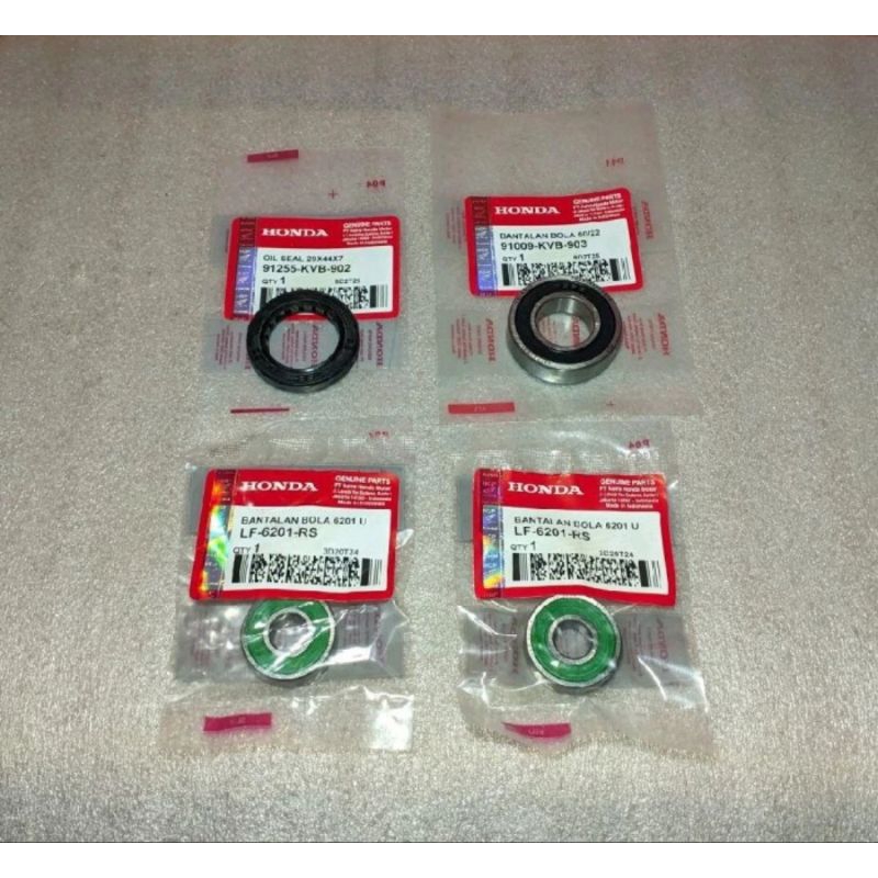 Paket Bearing Laher Roda Depan 6201 + Laher Roda Belakang 6205 + Seal Roda Belakang Honda Vario 125 