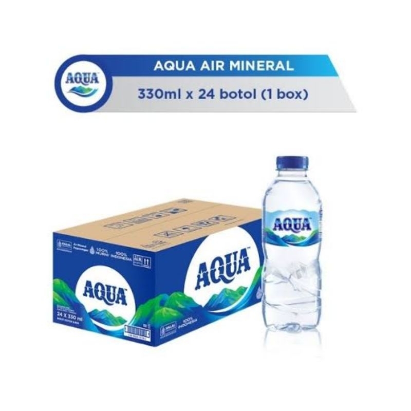

Air Mineral Aqua 330 ml ( Kemasan Kecil ) isi 24 Botol / Dus ( Hanya Pengiriman Instant)