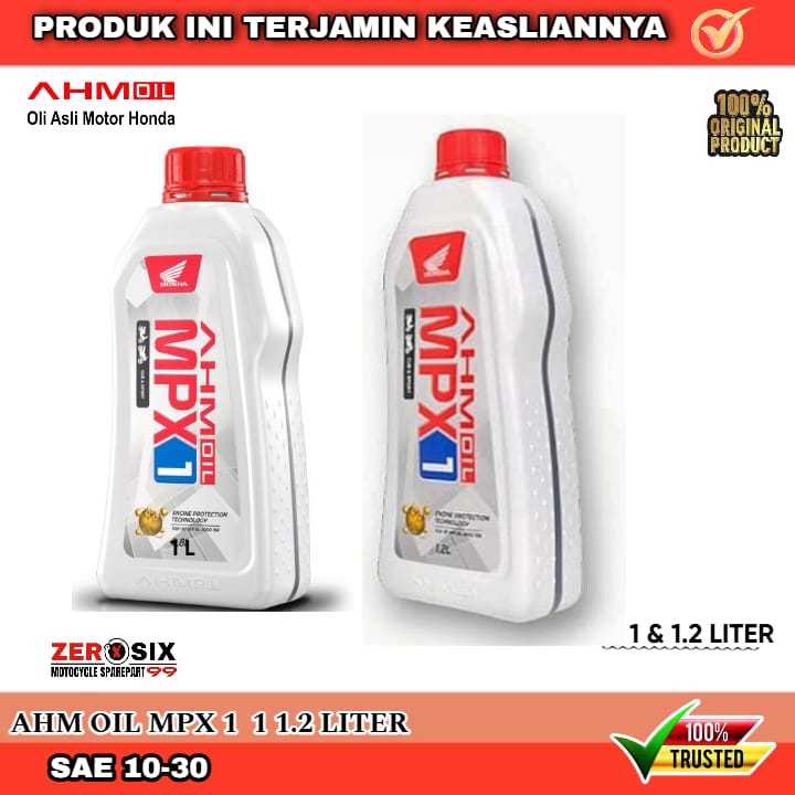Oli Mesin 100% Asli MPX110W-30 [ 1L 1000ML & 1,2L 1200ML ] 4T Motor Honda - Gl pro , Max , Megapro ,