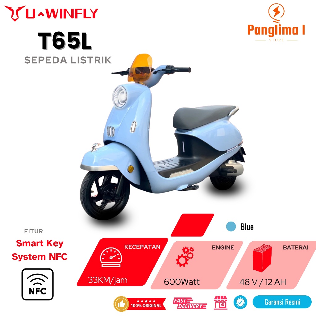 Sepeda Listrik Uwinfly T65 Lithium 600watt Motor Power Terbaru 2025 Garansi Resmi Uwinfly Indonesia