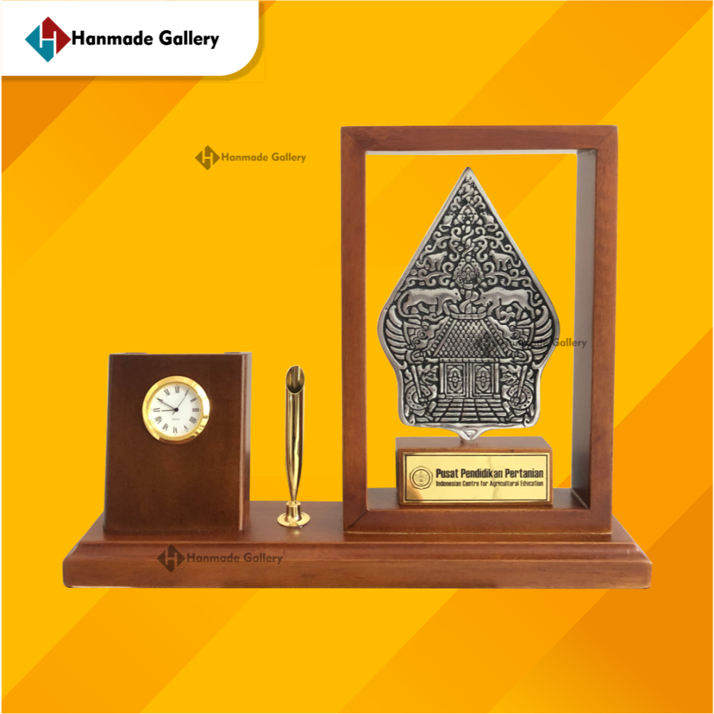 PLAKAT SOUVENIR CUTOM  WAYANG JAM + PEN HOLDER