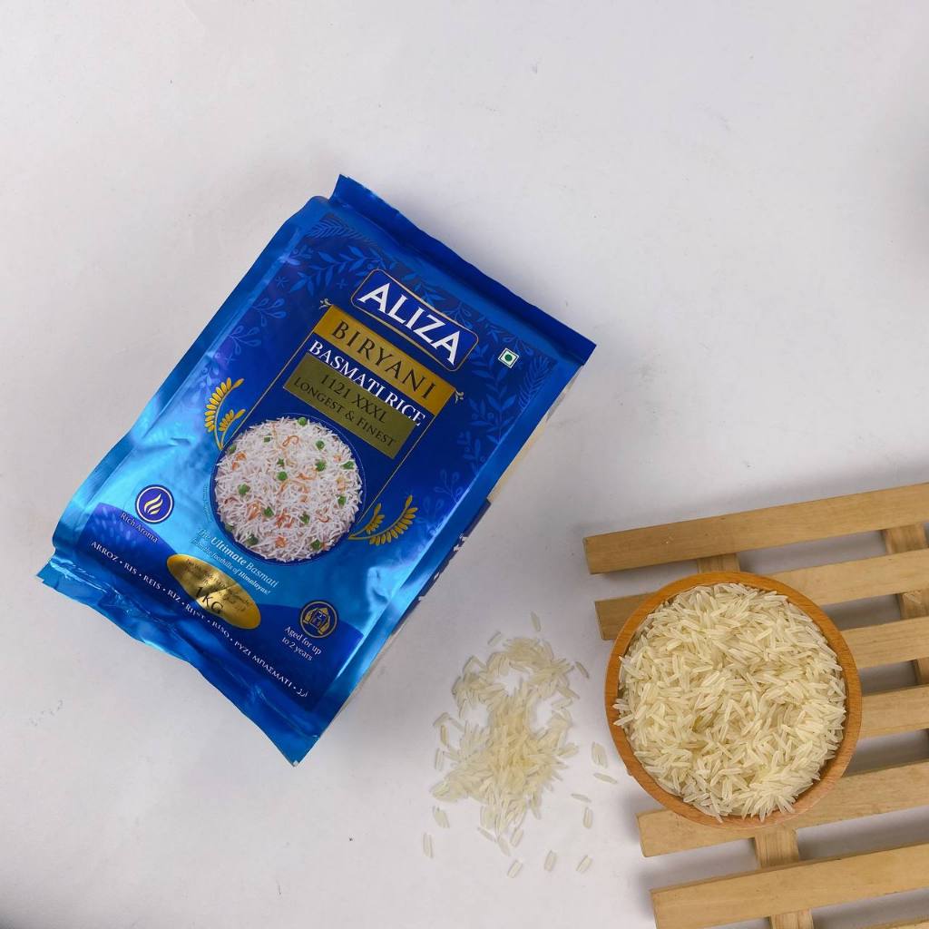 

Aliza Biryani Basmati Rice 1KG - Rich Aroma |Beras Aliza Biryani Basmati 1kg - Beras Premium untuk Nasi Biryani