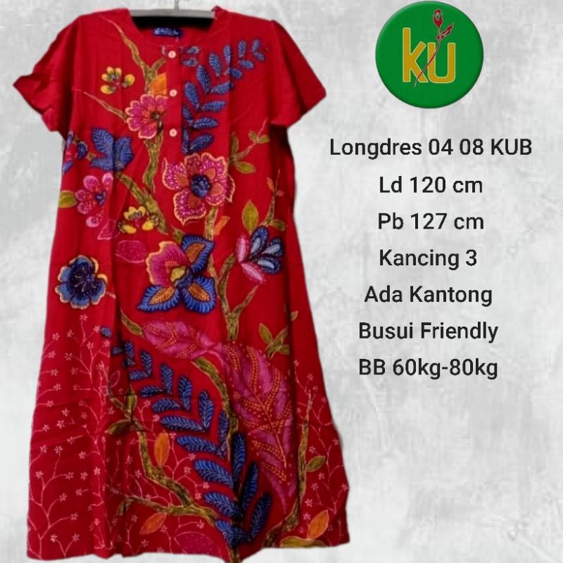 Longdres 04 Kencana Ungu Label Biru Ld 120 cm Daster Panjang bumil Busui Friendly