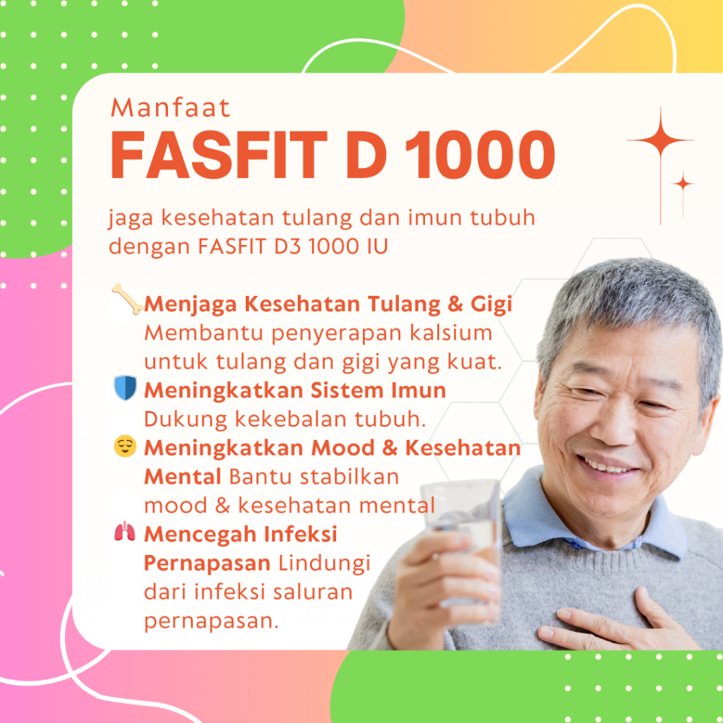 Fasfit D 1000Iu Box 3 Strip ( 30 Kaplet ) / Vitamin D3 1000 / Novapharin