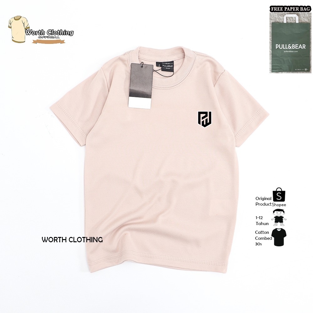{ FREE PAPER BAG }  Baju Kaos Anak HK Cream / Kaos anak laki laki & perempuan / Kaos anak kekinian /