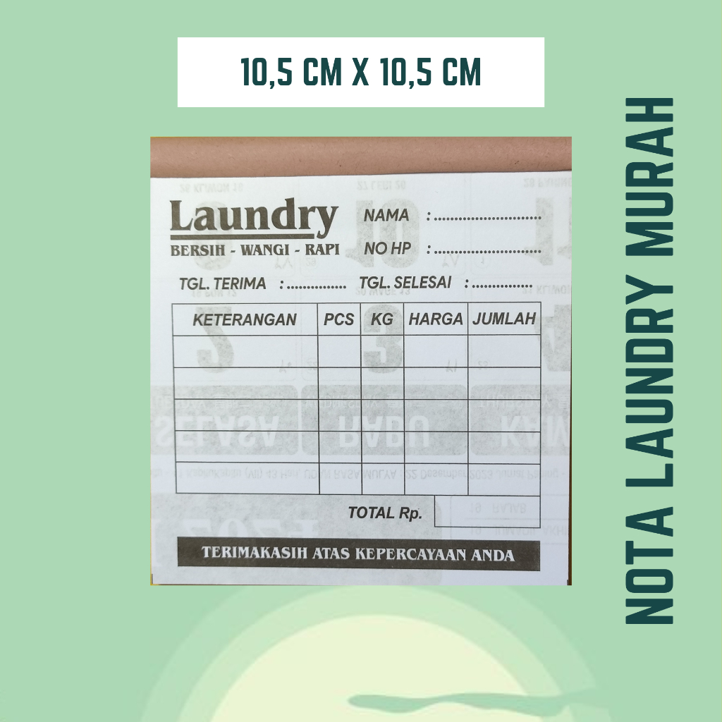 

PROMO NOTA LAUNDRY 1 PLY - NOTA LONDRI TERMURAH - NOTA LOUNDRY UKURAN 10,5 X 10,5 CM
