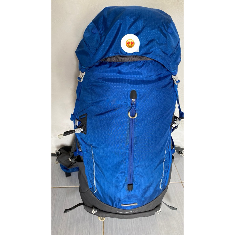 CARRIER EIIGERR EQUATOR 45 WARNA BIRU LENGKAP DENGAN RAIN COVER KONDISI MULUS COCOK BUAT PENDAKI