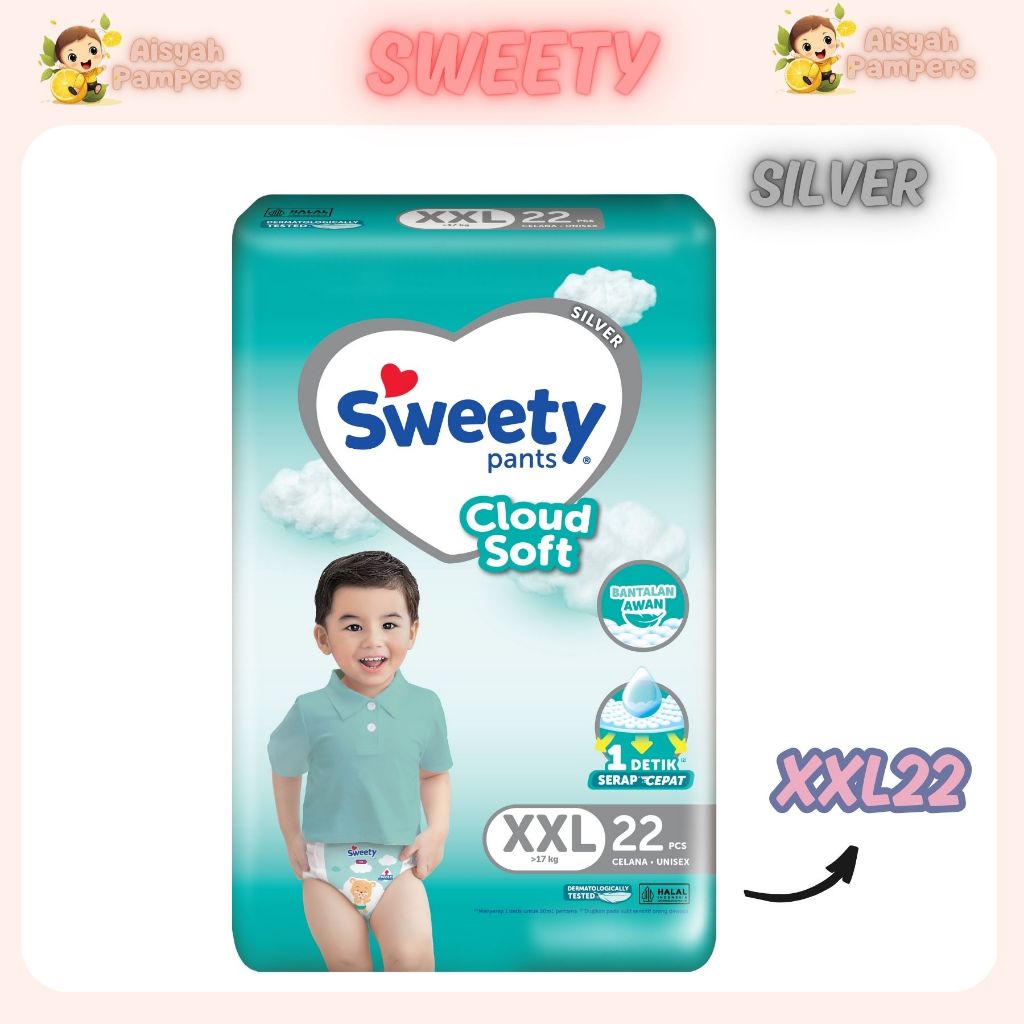 SWEETY SILVER PANTS [POPOK CELANA] XXL22 / Sweety diapers pants