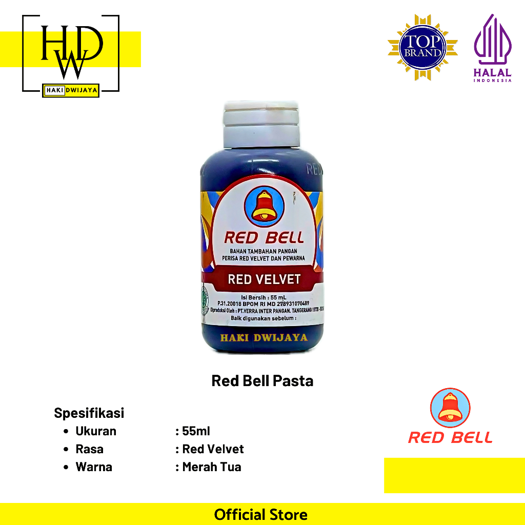 

[55ml] Red Bell Pasta Perisa dan Pewarna Makanan Rasa Red Velvet