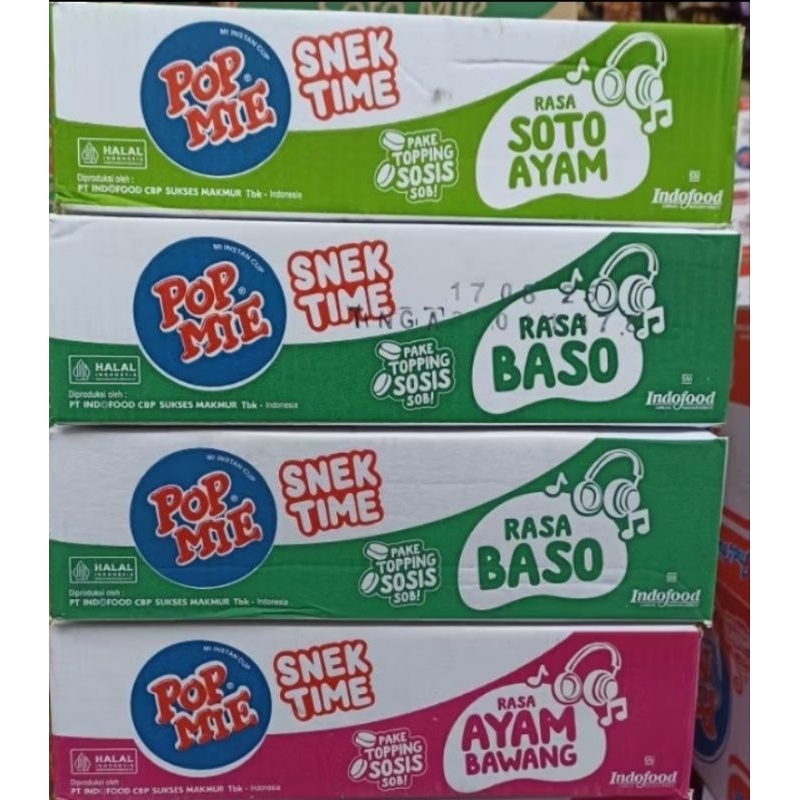 

Pop Mie Mini Snek Time Rasa Ayam Soto Baso Goreng 1 Dus isi 12 Pcs