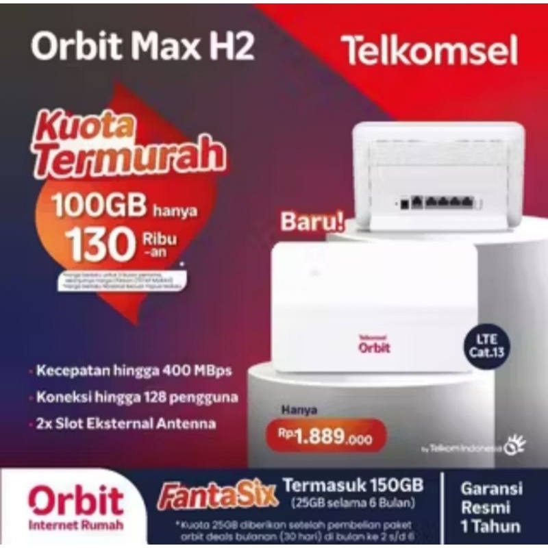 Orbit Telkomsel Orbit Max H2 Modem Wifi Home Router 4G