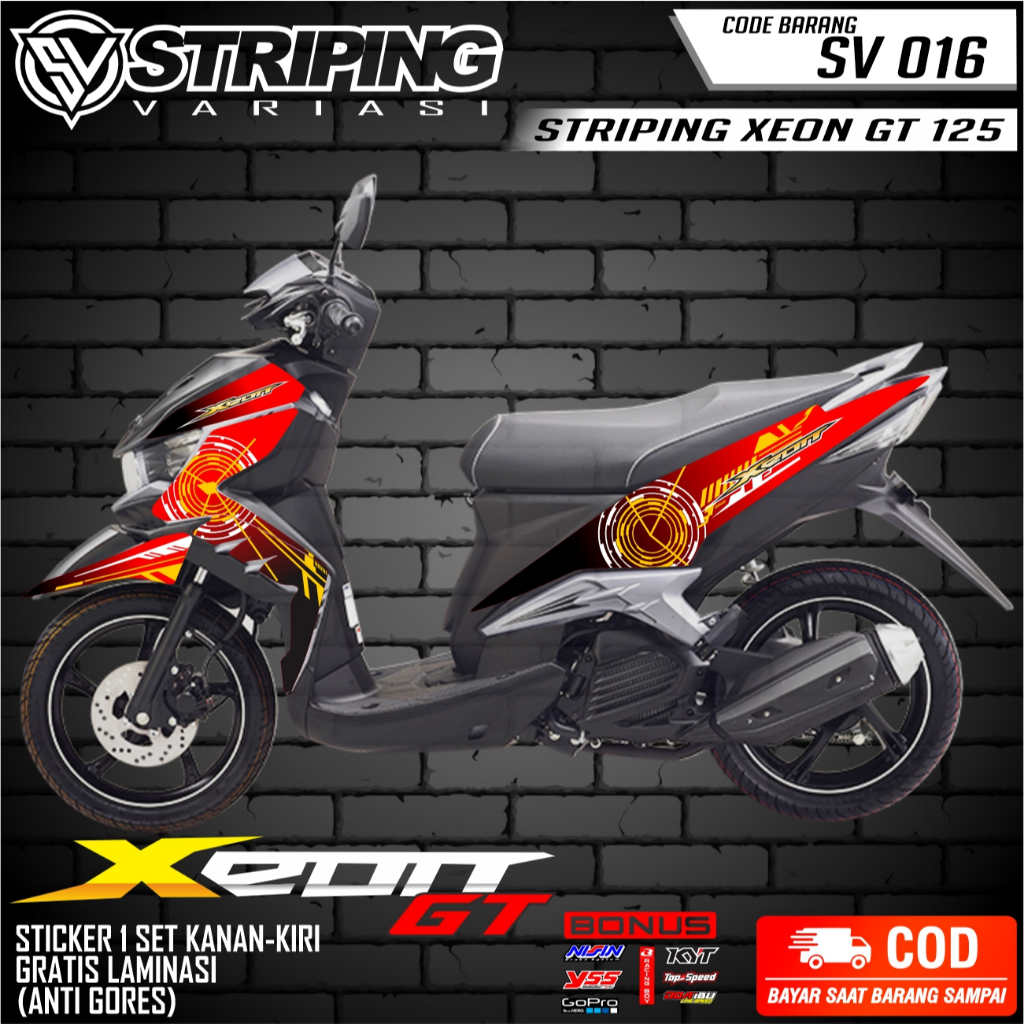 STRIPING XEON YAMAHA MOTOR XEON GT 125/XEON GT MOTIF RACING VARIASI STICKER LIS XEON GT 125 | SV 016