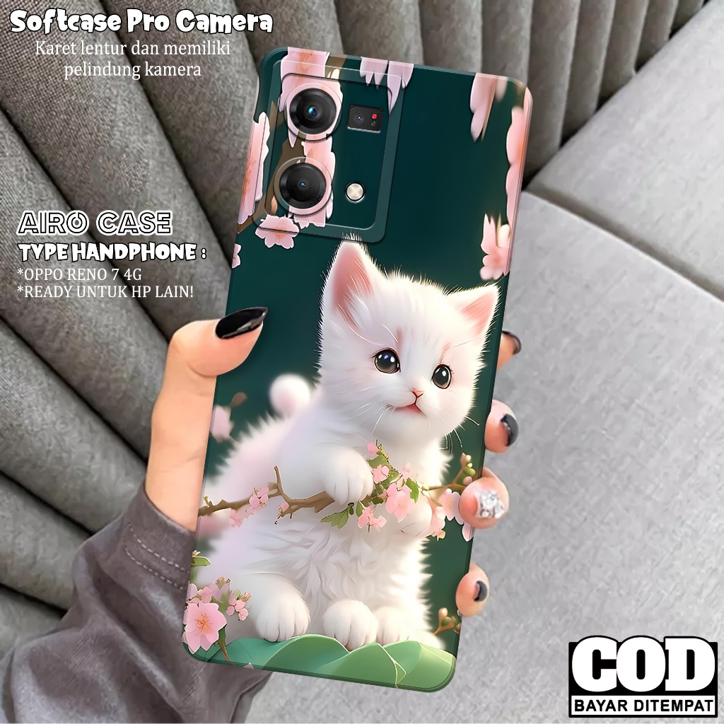 Case OPPO RENO 7 4G - Softcase OPPO RENO 7 4G - Fashion Case KUCING - Casing OPPO RENO 7 4G - Softca