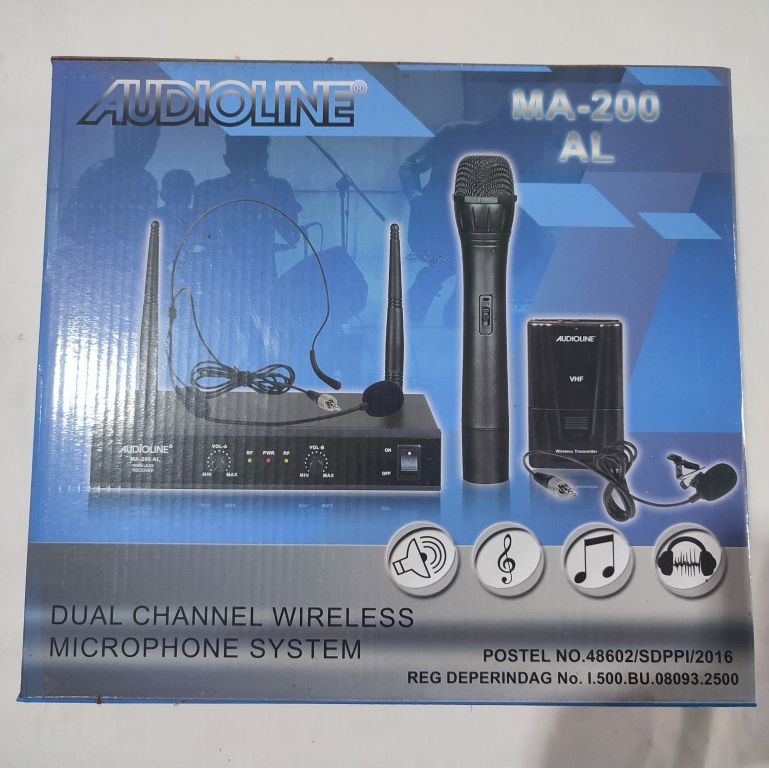 Mic Wireless Microphone Dual Channel MA-200AL2