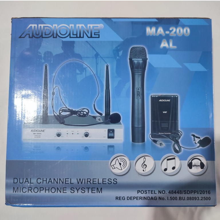 Mic Wireless Microphone Dual Channel MA-200AL4