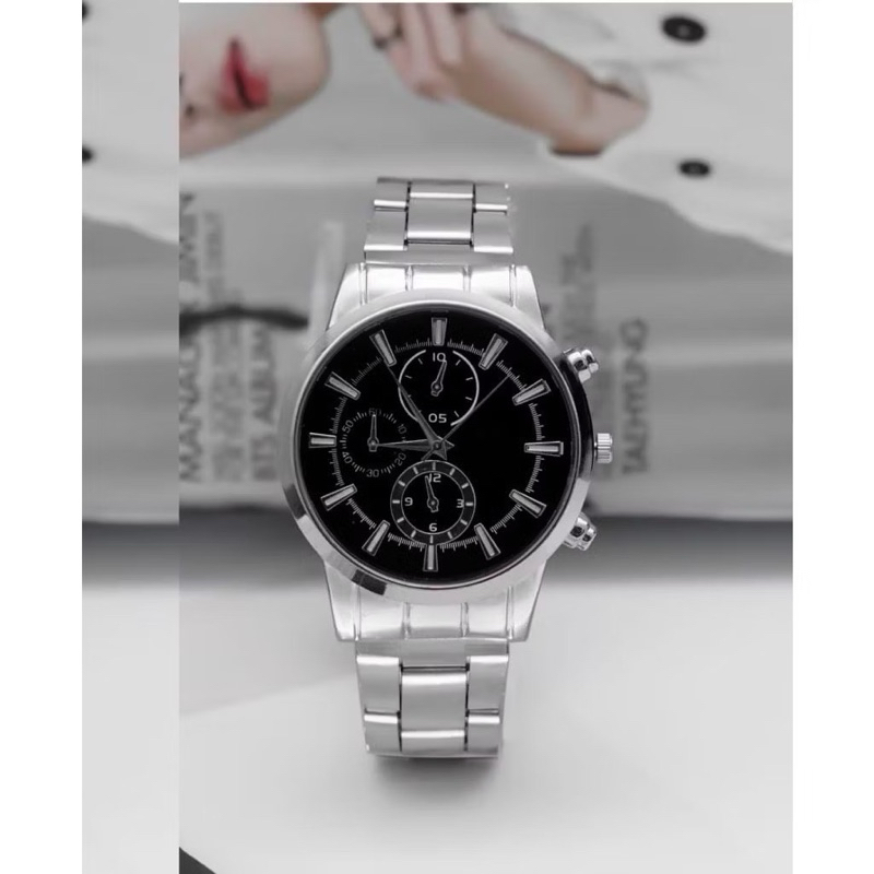 (Cod)Jam Tangan Couple Army Dv2 Strap Rantai/Stell(Dikirim Jakarta)