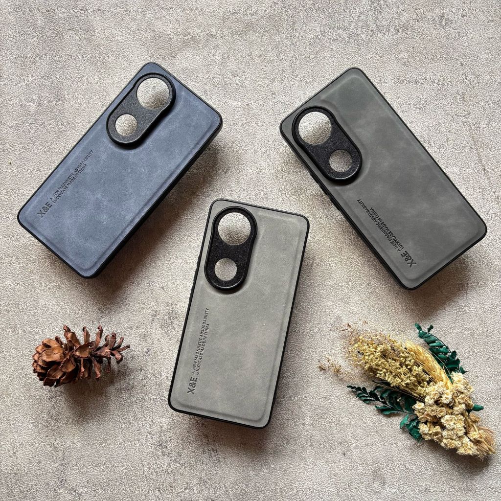 Case Vivo V50 5G Leather Magnetic Suede Casing Tekstur Kulit Domba Halus Hybrid Camera Protect