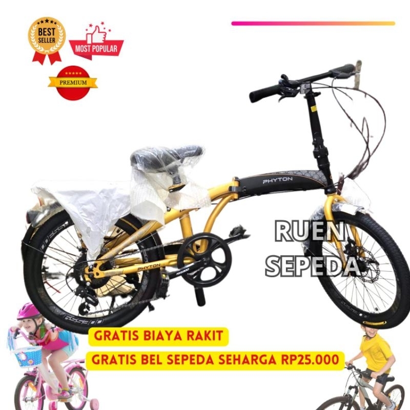 Sepeda Lipat Odessy Phyton 20 Inch 7 Speed Rem Cakram