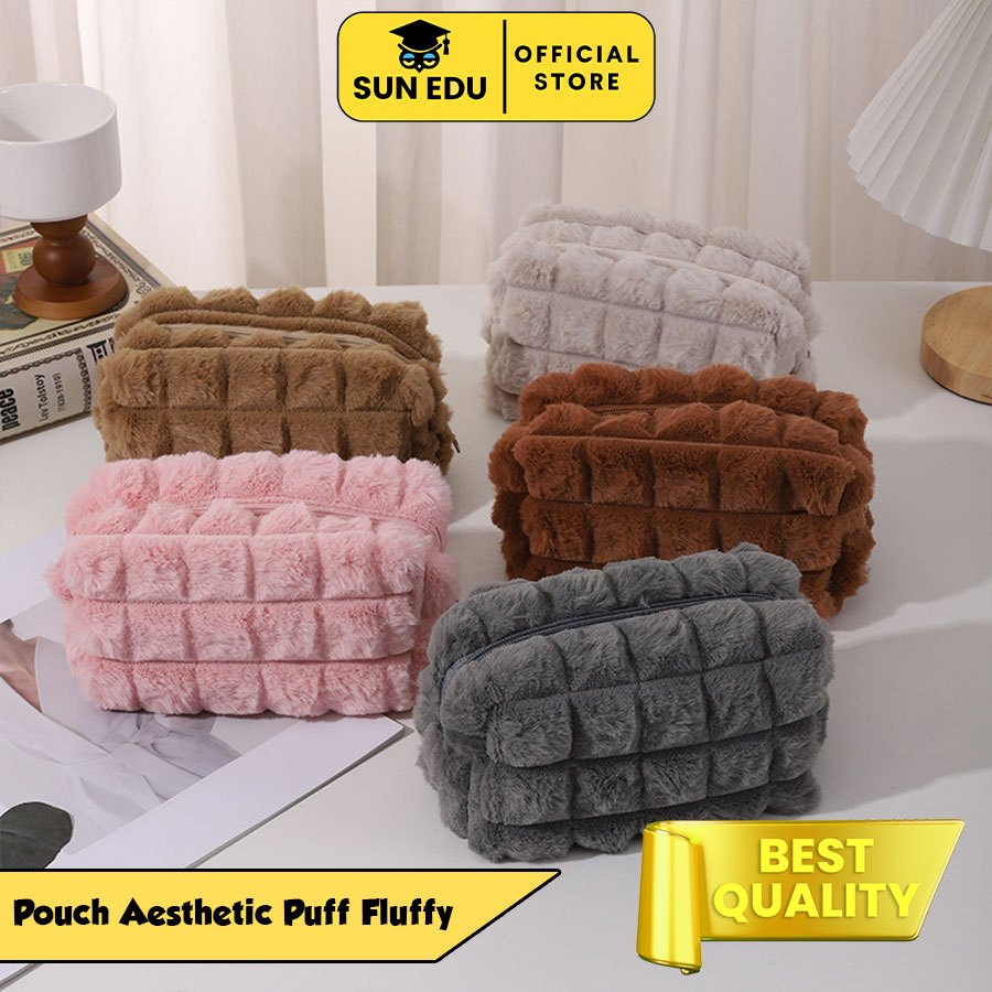 

Kotak Pensil Motif Bulu Soft Model Korea Fuzzy Pencil Case Aesthetic / Pouch Make Up Bulu Besar