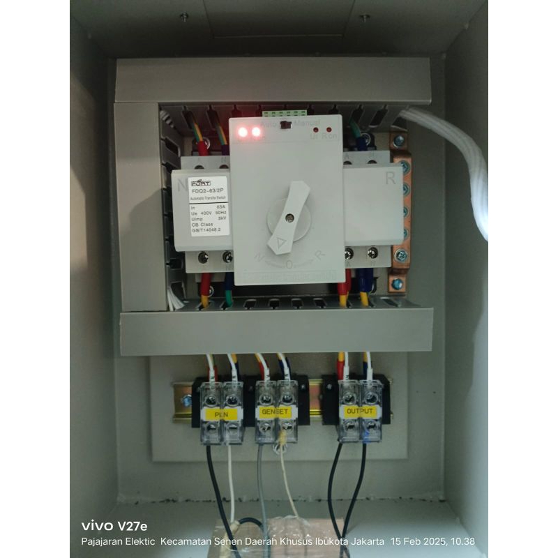 PANEL ATS PLN GENSET 1PHASE MANUAL FORT PANEL LISTRIK
