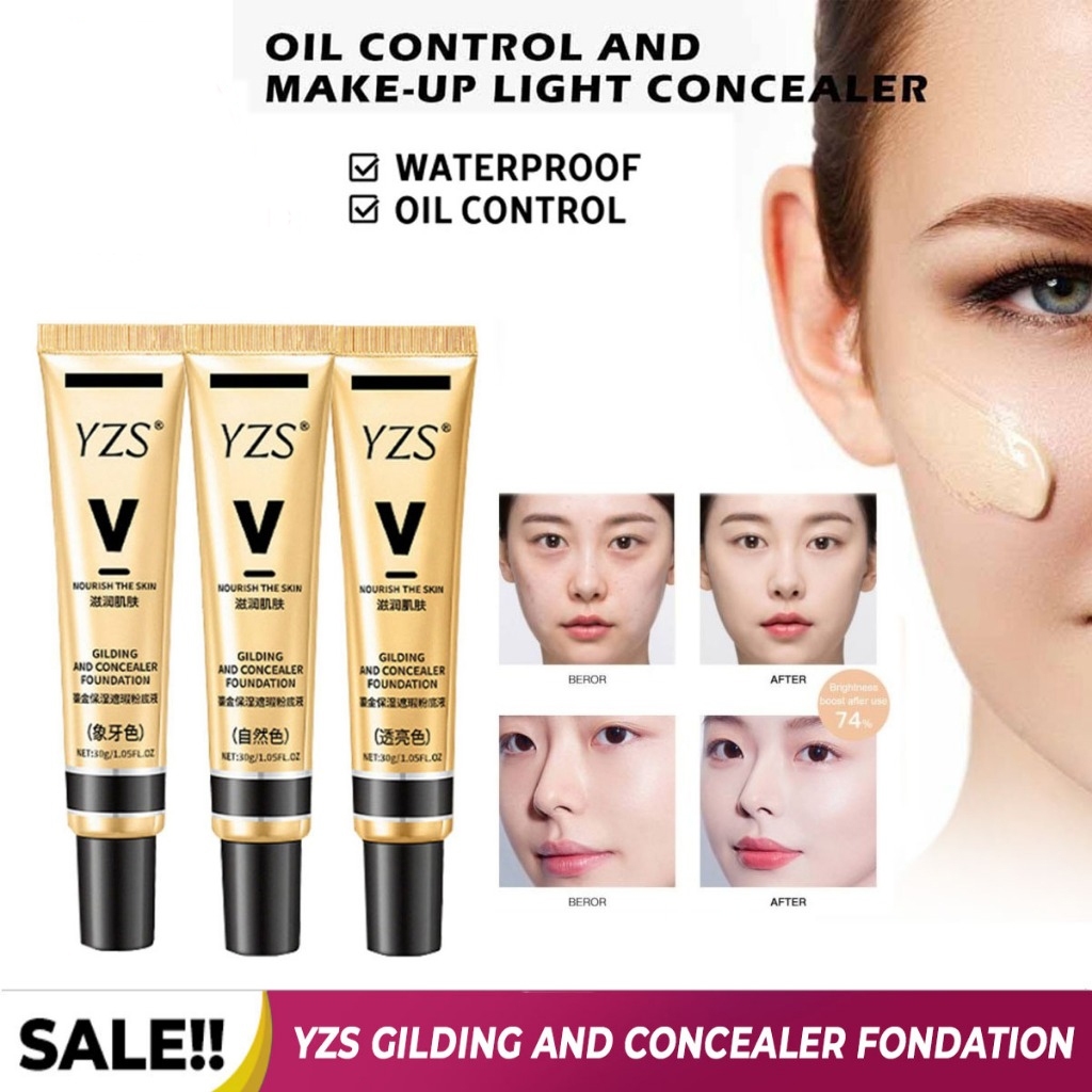 YZS Concealer and Foundation Waterproof High Coverage Concealer Make Up Tahan Lama