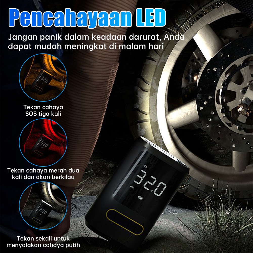 HOT DEALS Pompa Ban Elektrik Mobil Motor Sepeda Portable Kompresor Angin Mini Cas USB Ban Digital
