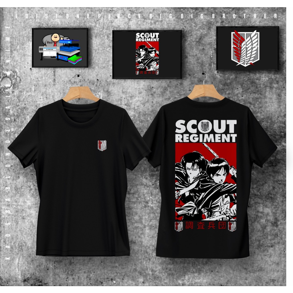 Kaos Sablon Baju Anime "AOT MIKASA DAN EREN" Cotton Combed 24s-BIG BROTHER