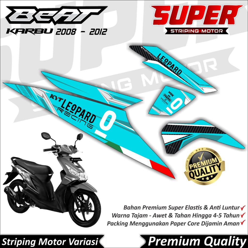 Stiker Beat Karbu Anti Luntur keren Striping Beat Karbu Striping Honda Beat Karbu Leopard