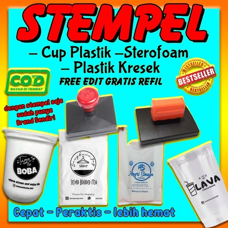 

Stempel Plastik/Stempel Sterofoam/Stempel Gelas Cup (Free tinta& desaign)