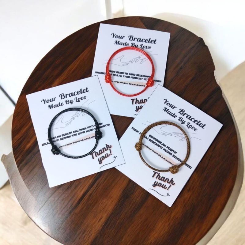 GELANG POLOS COUPLE TALI KOREA 1.5MM HITAM MERAH COKLAT