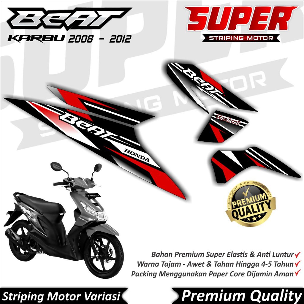 Stiker Beat Karbu Anti Luntur keren Striping Beat Karbu Striping Honda Beat Karbu Racing