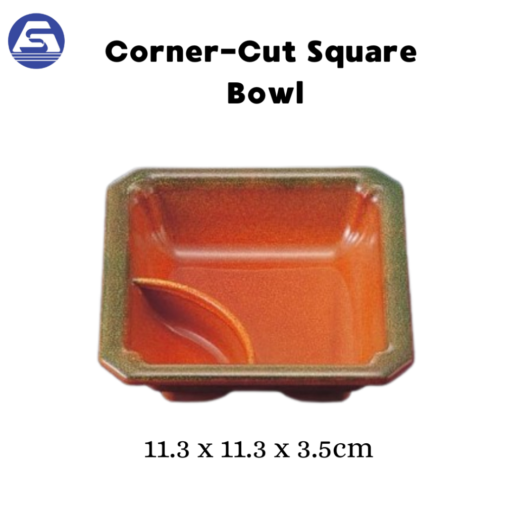 Piring Saji Kecil ABS - Corner-Cut Square Bowl