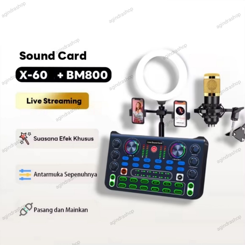 Taffstudio Set Alat Rekaman Karaoke Smule Cover Lagu Live Streaming Podcast Mic Condenser BM800