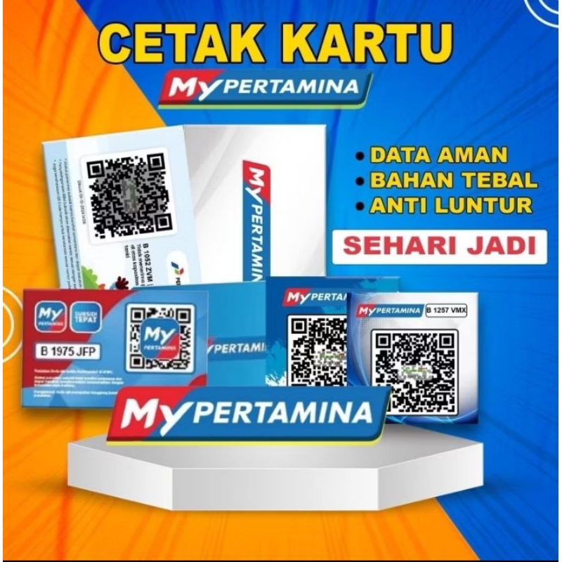 

Cetak Kartu Bar Code My Pertamina bahan PVC tebal sehari jadi