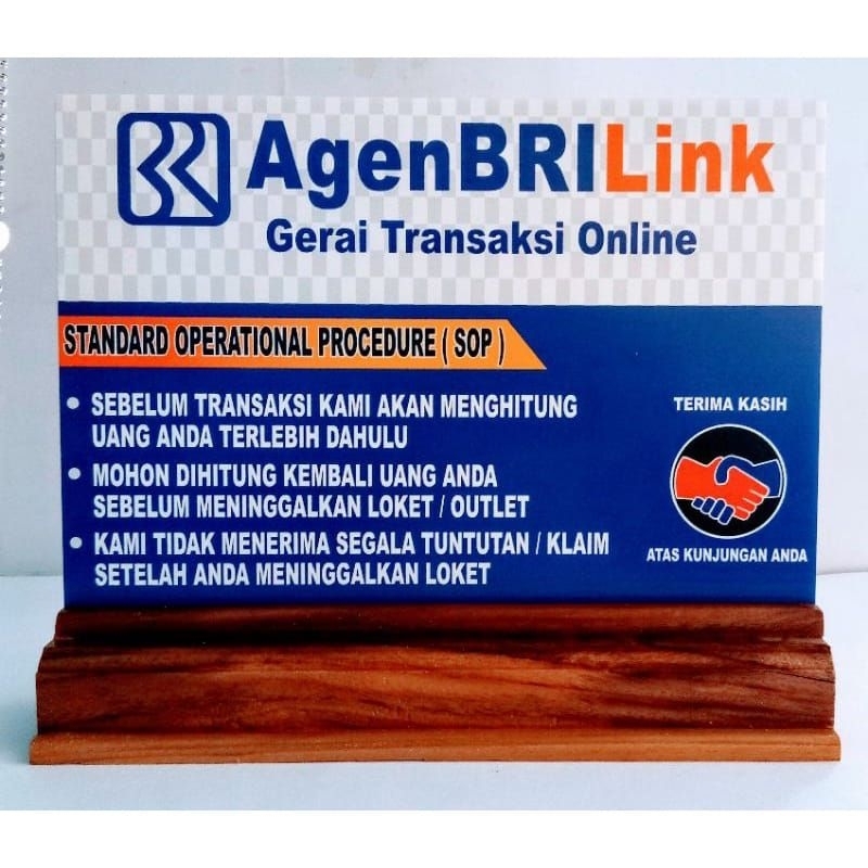 HIASAN MEJA AGEN BRILink (PAPAN PERINGATAN, AKRLIK)