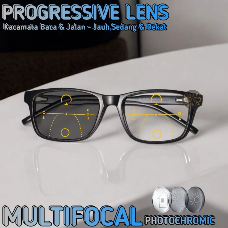 Kacamata Progresif Photochromic Pria/Wanita (Lacoste) | Kacamata Baca dan Jalan | Frame Baca plus 31