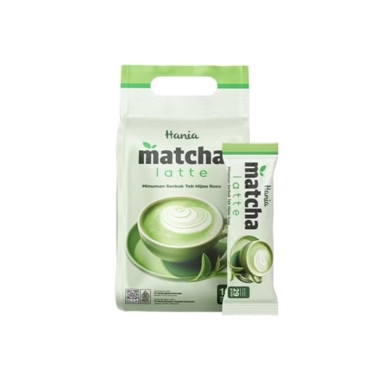 

hania matcha latte hpai hni minuman teh hijau susu persachet