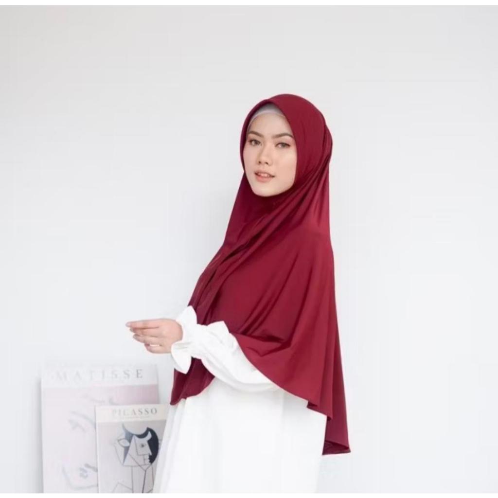 Hijab Jersey Instan Bergo Pet Size L | Jilbab Jersey Bergo Hamidah Ukuran L | Kerudung Bergo Hamidah