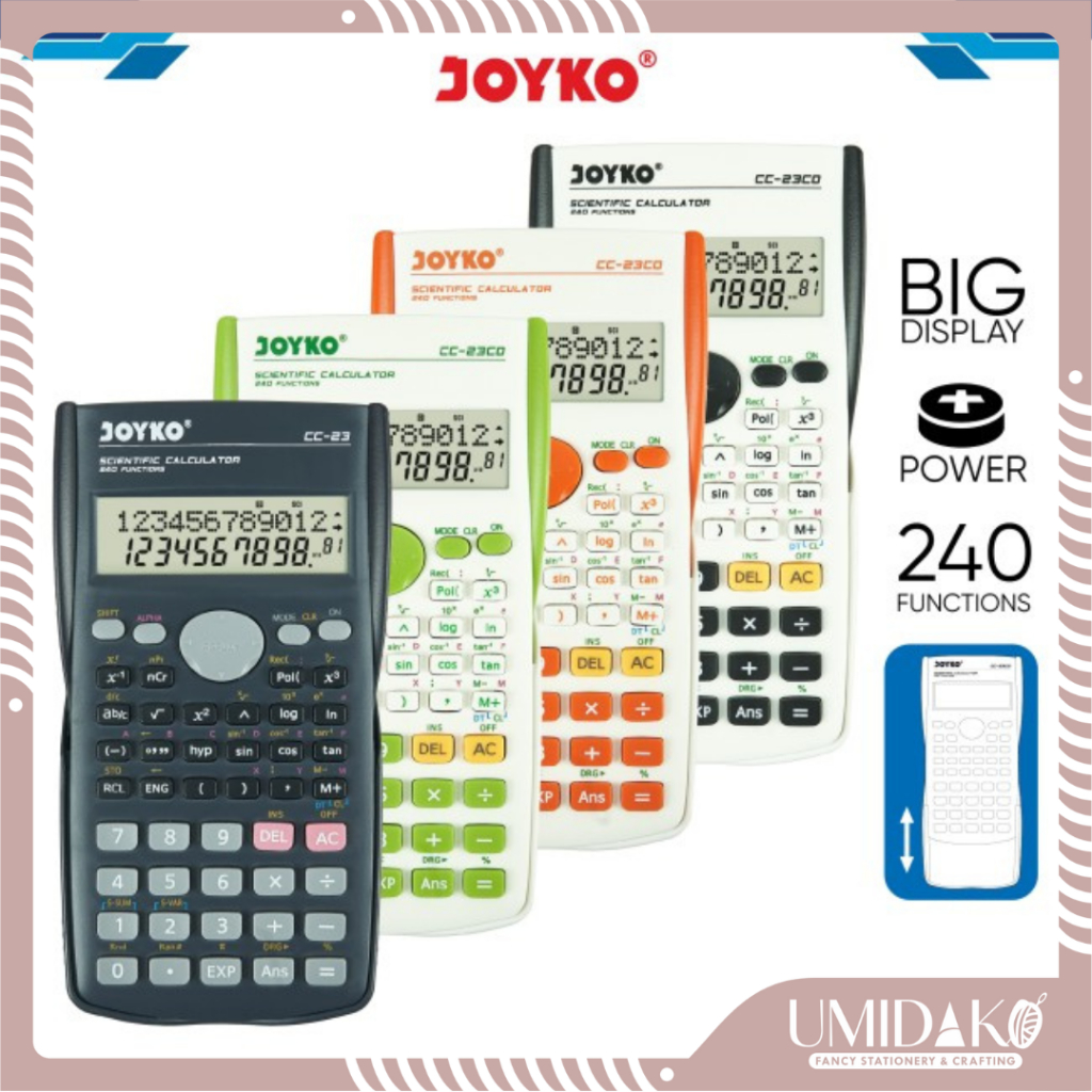 

[UMIDAKO] KALKULATOR JOYKO CC-23C0/KALKULATOR ILMIAH | KALKULATOR SIN QOS T